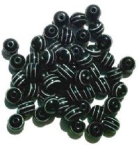 50 8mm Acrylic Black with White Stripe Rounds